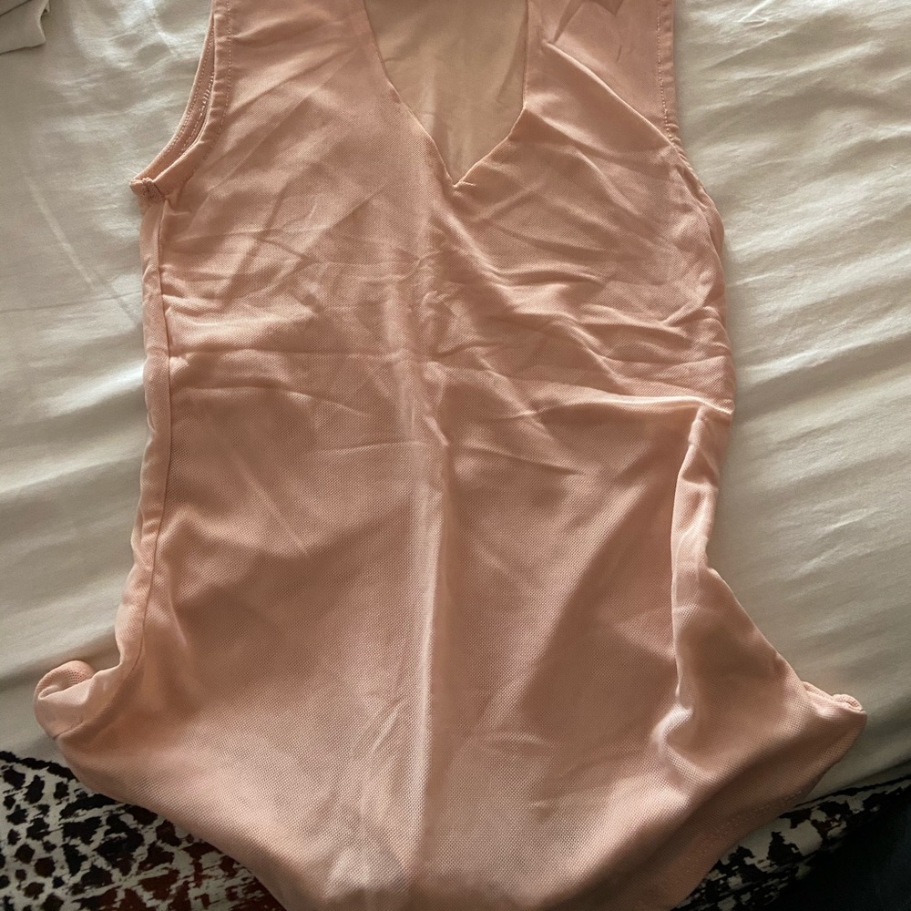 Blush pink mesh bodysuit